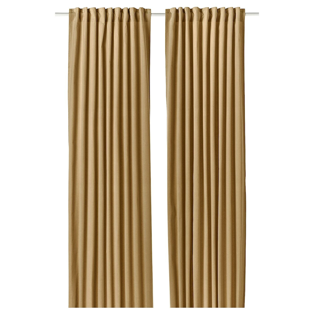 IKEA SANELA  (ИКЕА САНЕЛА)  -  Штора, 2 шт, на ленте/бежевый/желтый, 140x300 см