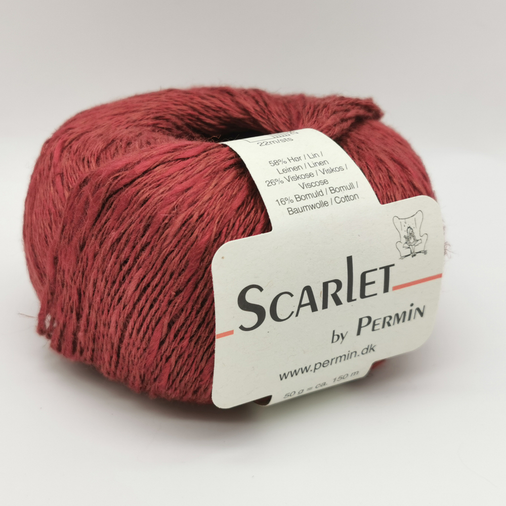 Пряжа для вязания Scarlet 888039, 58% лен, 16% хлопок, 26% вискоза (50г 150м Дания)