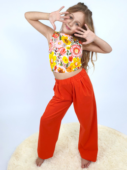 02-162-3 Комплект для девочки (топ+ брюки)