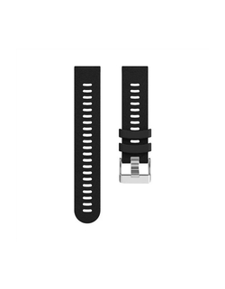Ремешок Premium 20 мм силиконовый для Garmin Forerunner 55/245/645, Venu, Venu Sq, Venu 2 Plus, Vivoactive 3, Vivomove быстросъемный (Черный)