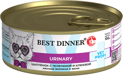 Best Dinner Vet Profi 100г. Цыпленок с телятиной и клюквой Urinary