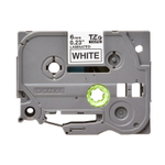 Brother TZE-211 кассета с лентой для печати наклеек, чёрный шрифт на белой основе, 6мм*8м