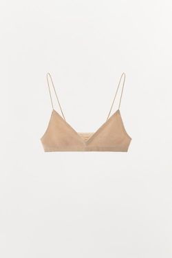 ZARA БЕСШОВНЫЙ БЮСТГАЛЬТЕР НА БРЕТЕЛЯХ, БЕЖЕВЫЙ