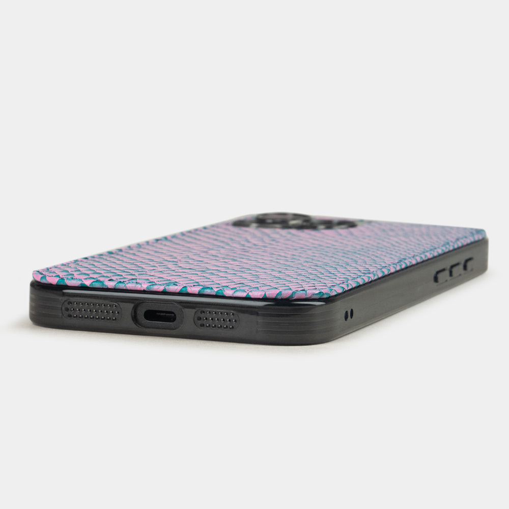 Чехол для iPhone 16 Pro Max из кожи лосося, розовый градиент