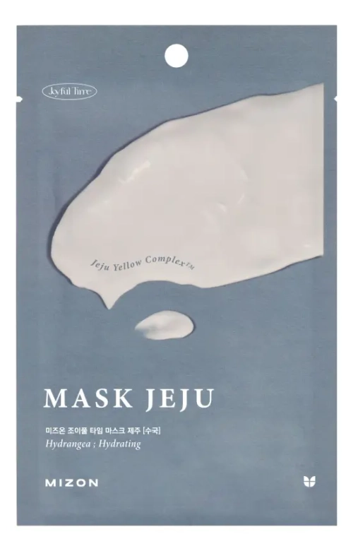 MIZON Увлажняющая тканевая маска для лица с экстрактом гортензии -JOYFUL TIME MASK JEJU [HYDRANGEA], 23мл