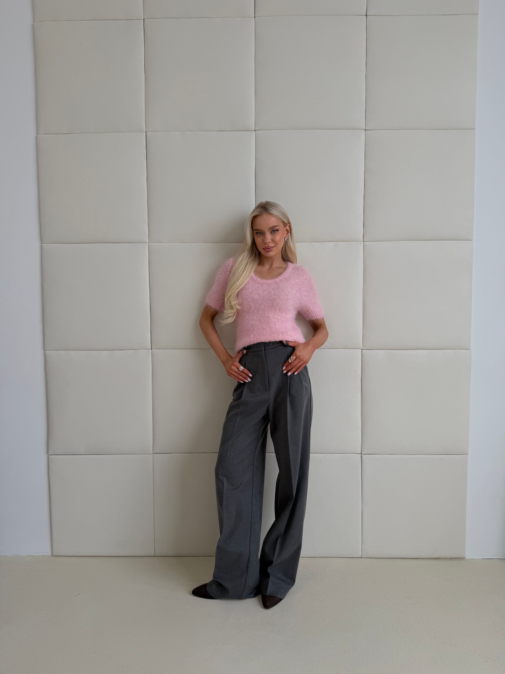 Брюки Office серый меланж