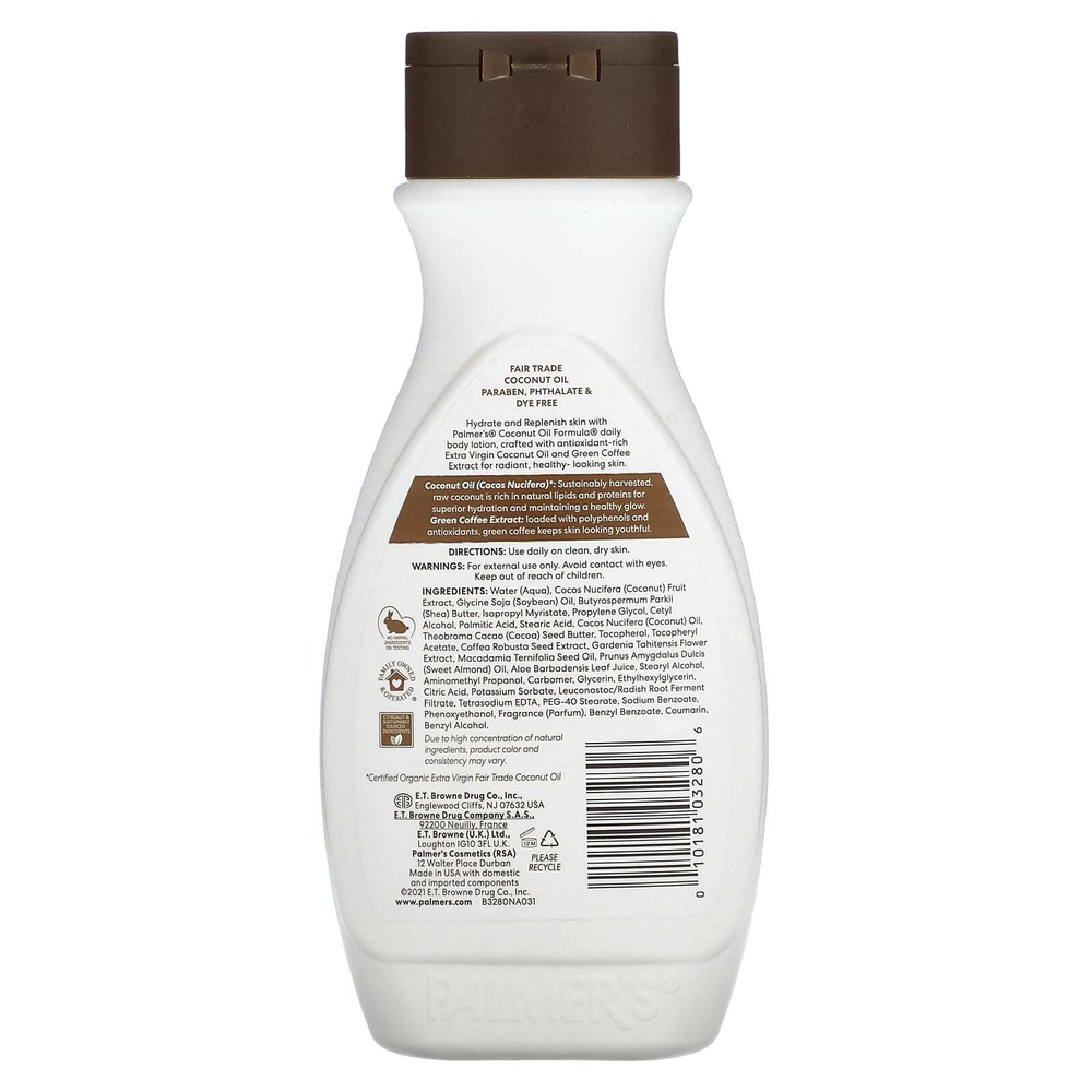 Palmer's, формула с кокосовым маслом и витамином Е, кокосовый увлажняющий лосьон для тела, для ежедневного применения, 250 мл (8,5 жидк. унции)
