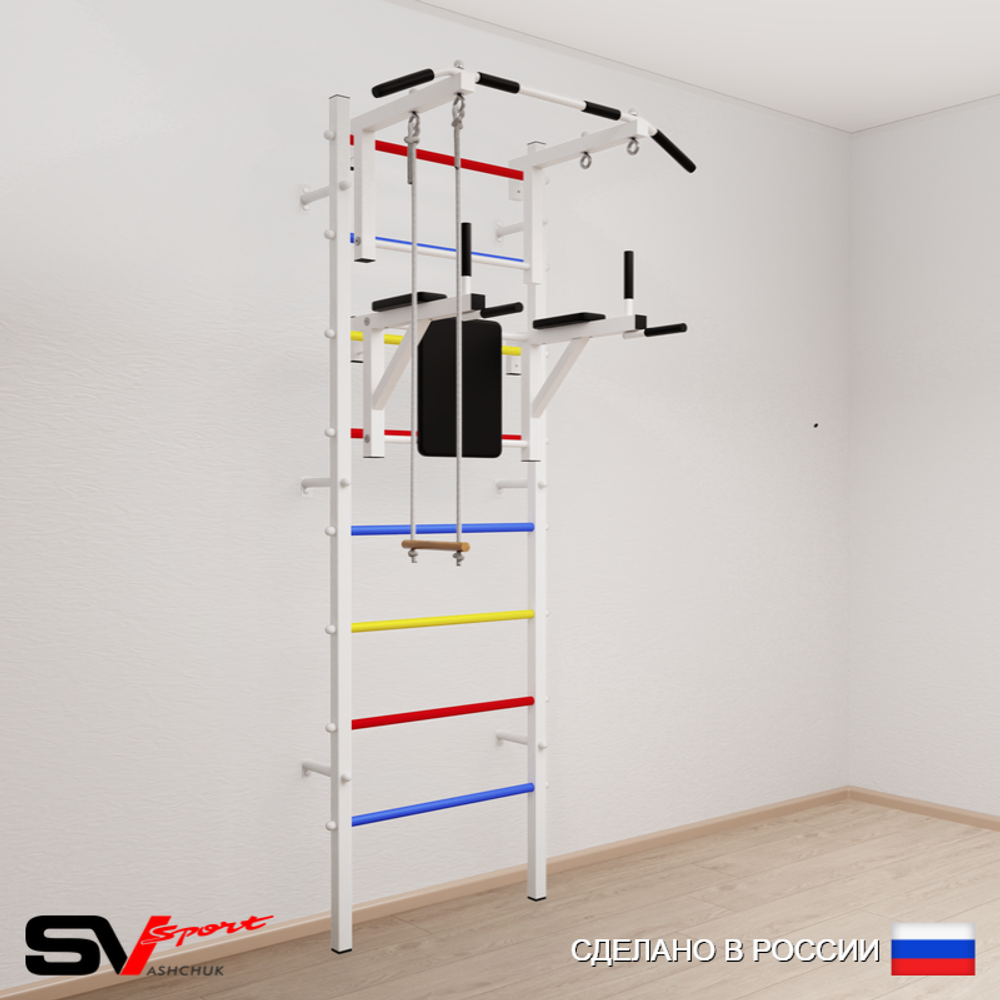 Шведская стенка Sv Sport усиленная 673 (Турник стандарт/Брусья/Трапеция)