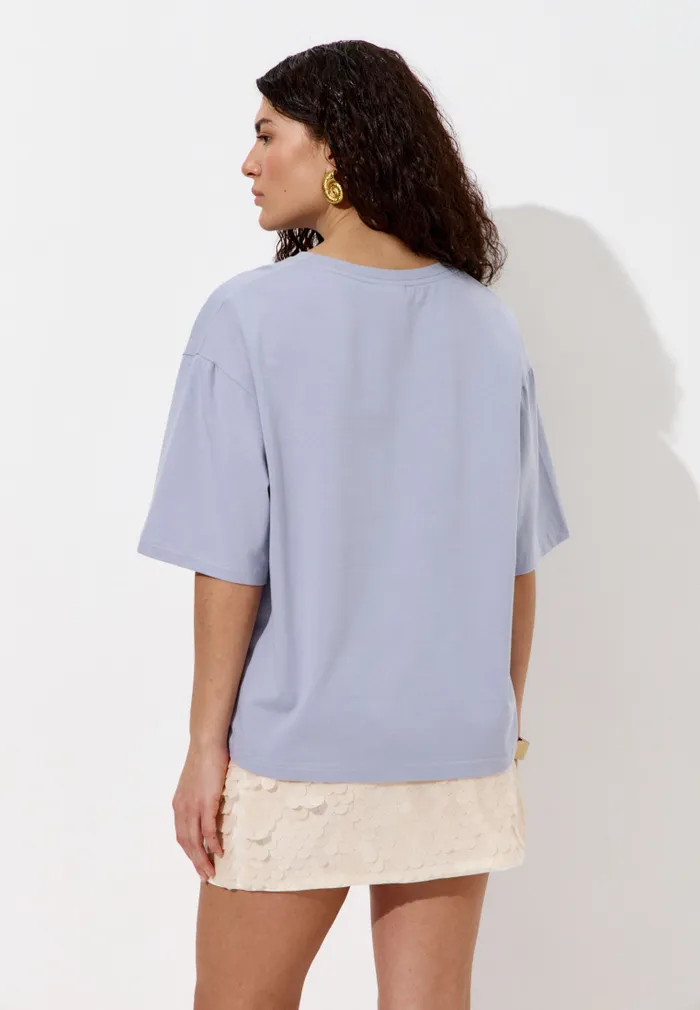 Футболка с принтом "Жемчужный бра" лавандового цвета