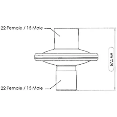 Фильтр стерильный электростатический 4222/701 с отверстием для отбора проб газа