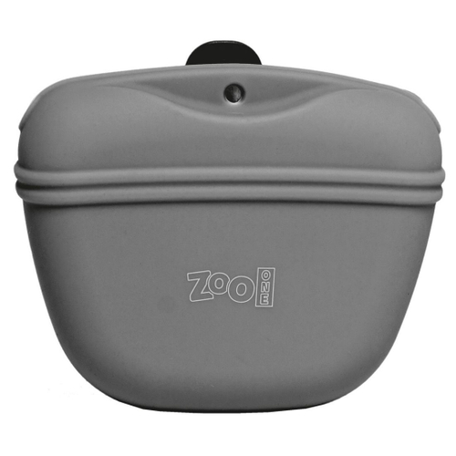 Сумка пояс для лакомства силиконовая с магнитным замком серая 21011