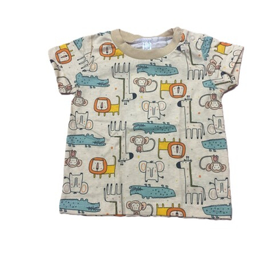 Футболка на мальчика из кулирки (100% хлопок) на кнопках на плече на рост 74 см