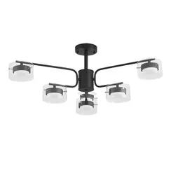 8349/6C COMFI черный/прозрачный, металл/стекло Светильник потолочный LED GX53 6*7W 220V NATALINA