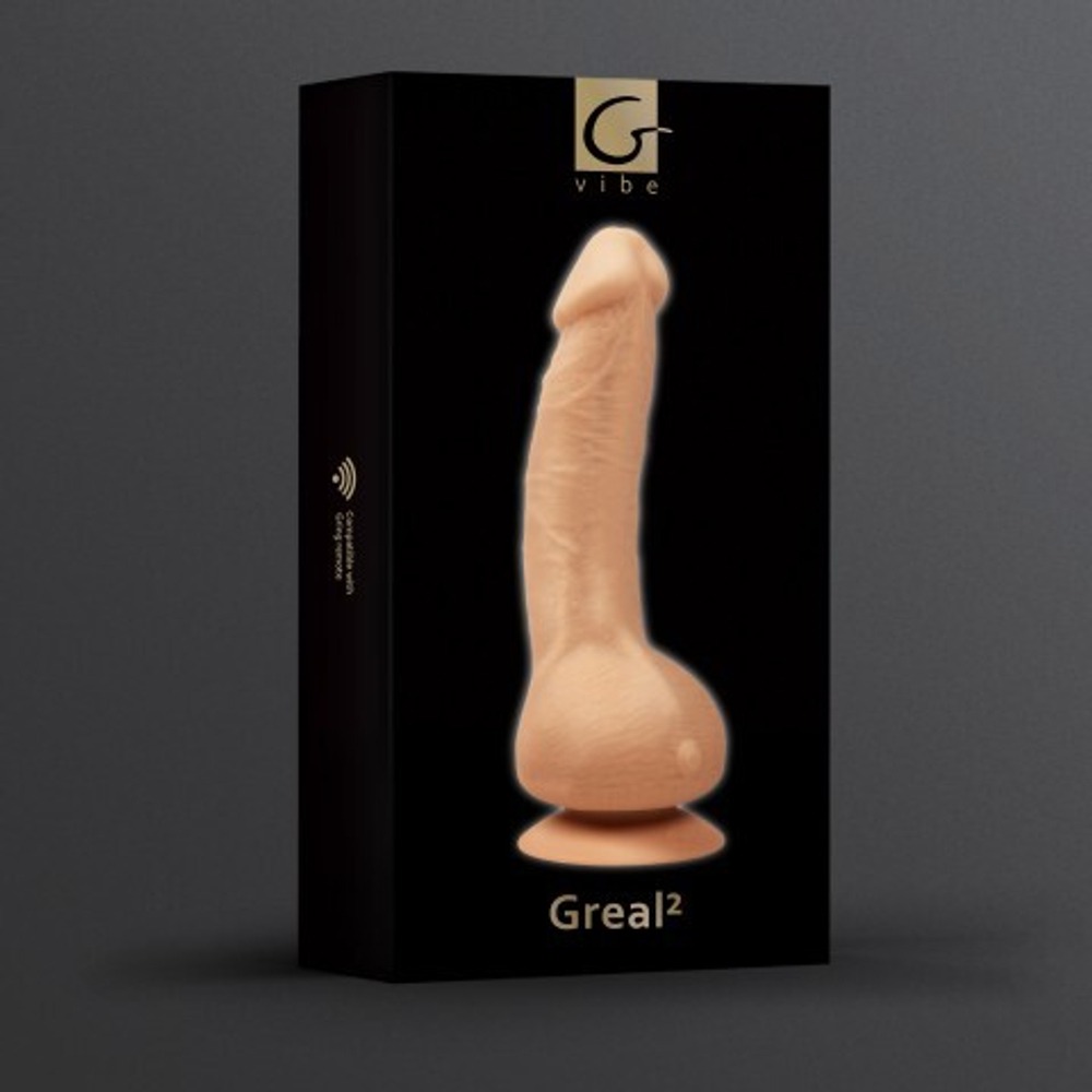 Реалистичный вибратор Gvibe Greal из Bioskin, телесный, 22 × 3,7 см