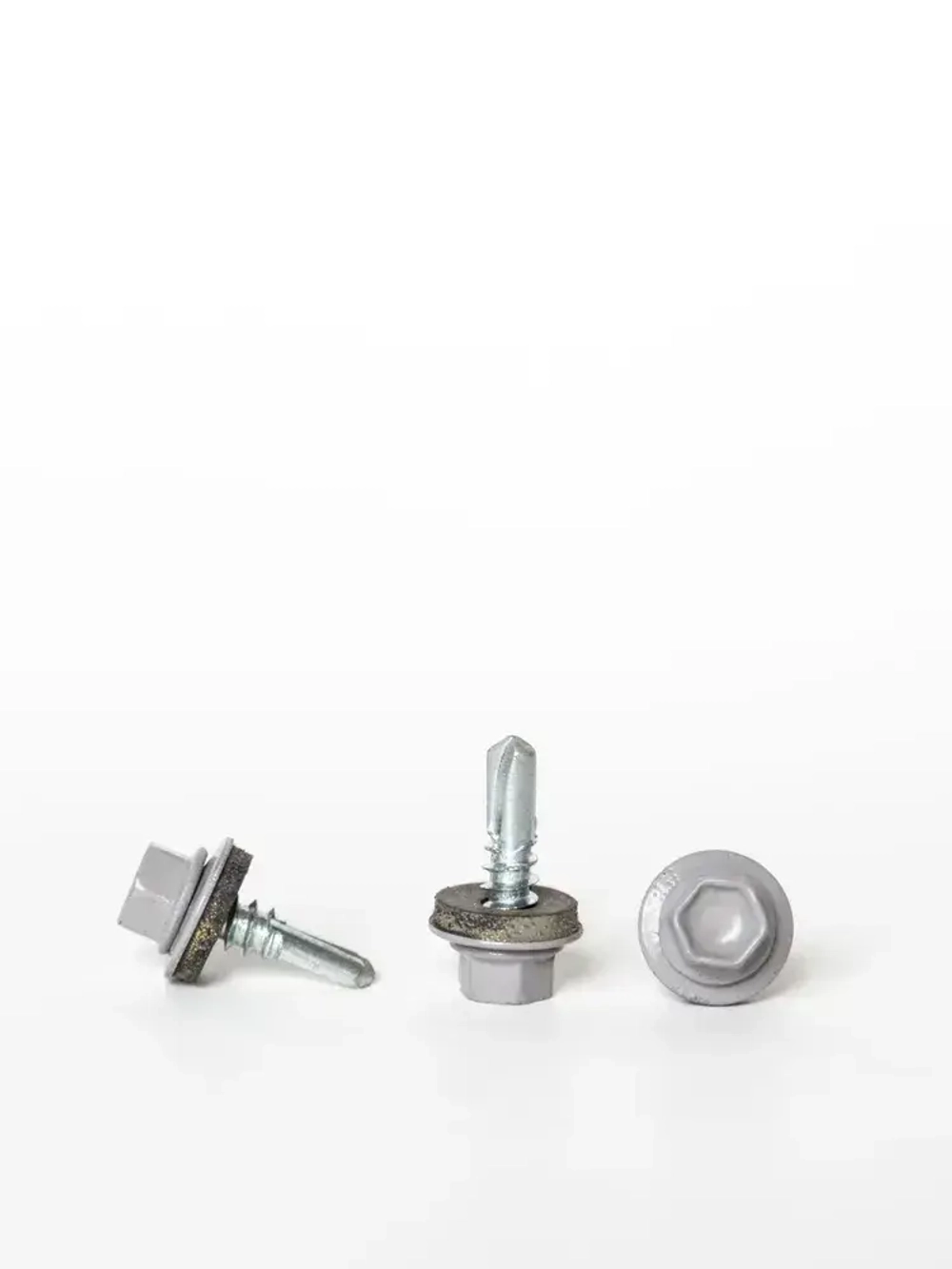 Саморез КРОВЕЛЬНЫЙ 5,5х19 шестигран СВЕРЛО 100 шт сигнальный серый (RAL 7004)