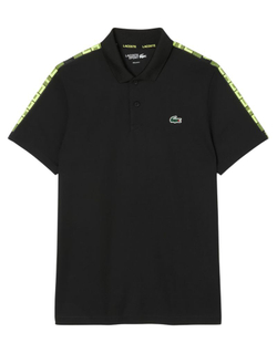 Теннисное поло Lacoste Ultra Dry Branded Stripe Tennis Shirt - black