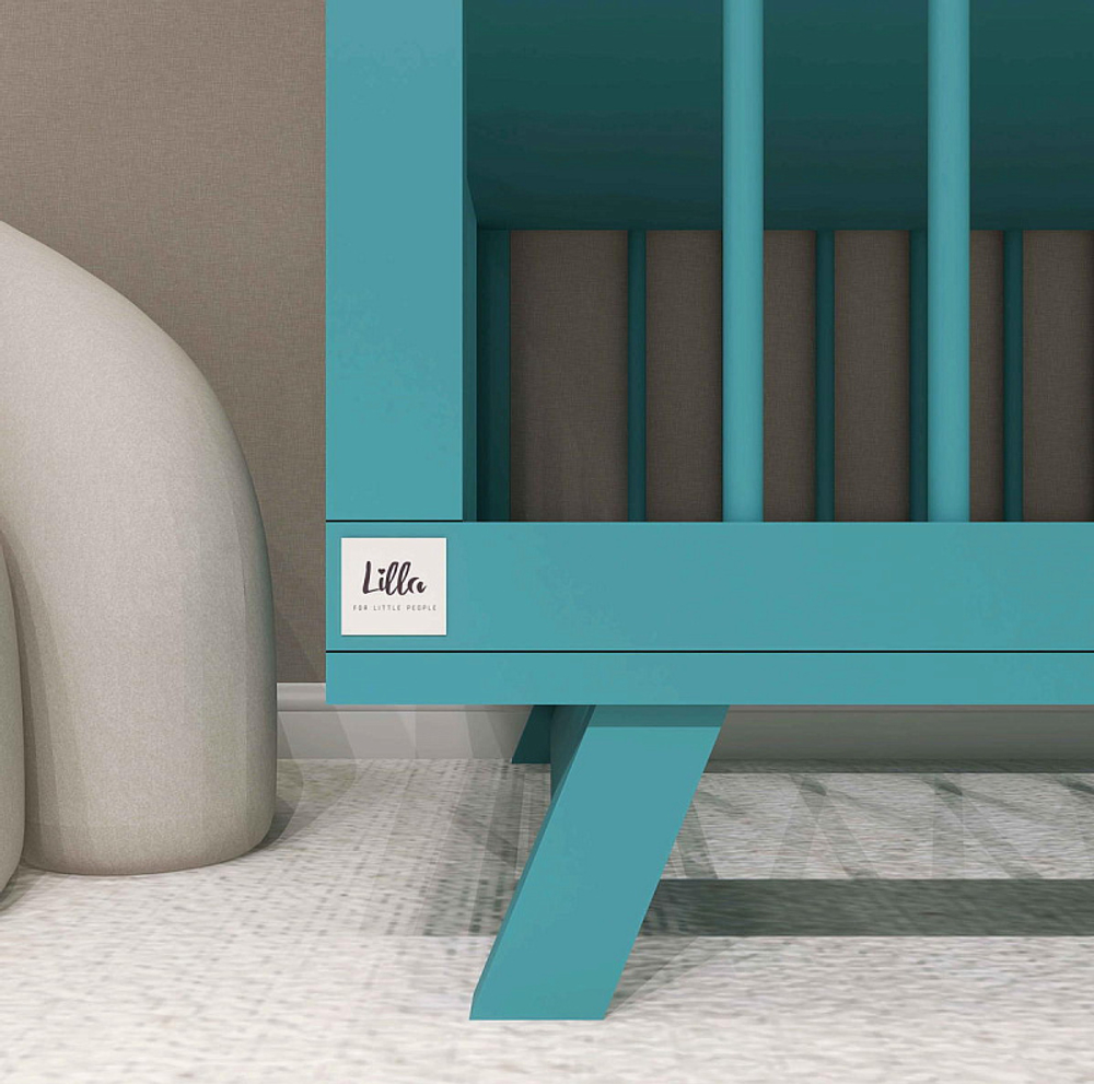 Кроватка детская Lillaland Lilla Aria с маятником Ocean Blue