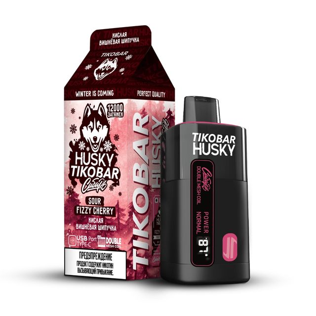 Одноразовый Pod Tikobar Husky Сибирь - Sour Fizzy Cherry (12000 затяжек)