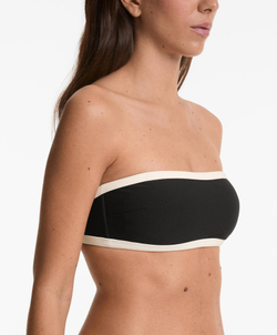 OYSHO Контрастный топ бикини бандо, черный