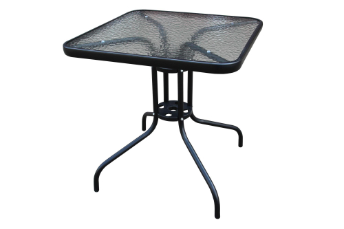 Стол квадратный  арт.SC-073 70х70см (каркас черный, столешница стекло) "Garden story"