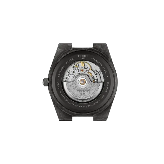Tissot T137.907.97.201.00 мужские часы Tissot PRX Carbon Powermatic 80  back side