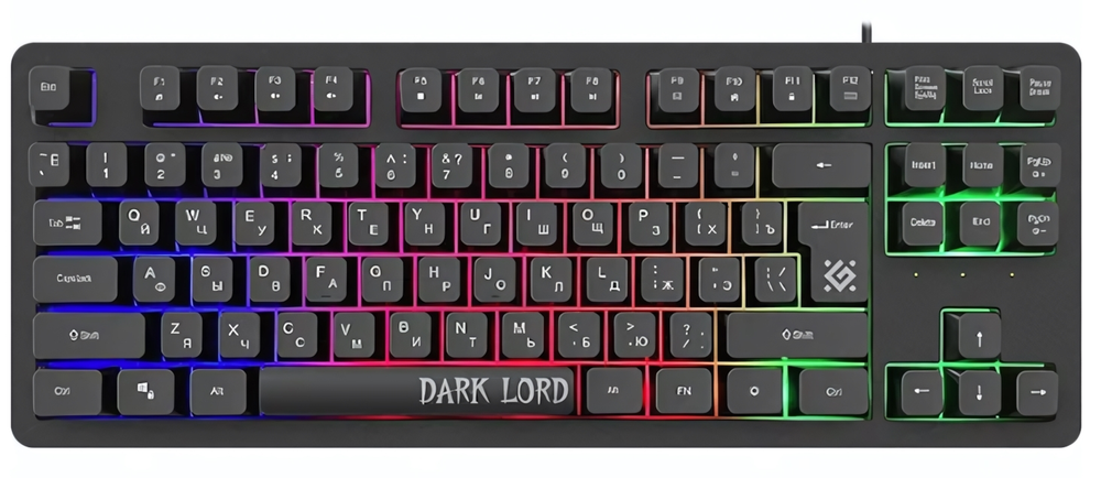 Проводная игровая клавиатура Dark Lord GK-580 RU, черный,радужная,87кнопок DEFENDER