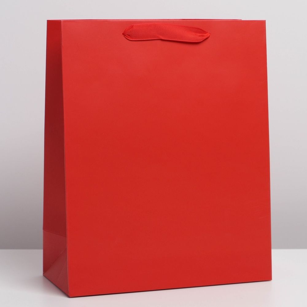 Пакет ламинированный «Красный», 23×27×11.5 см