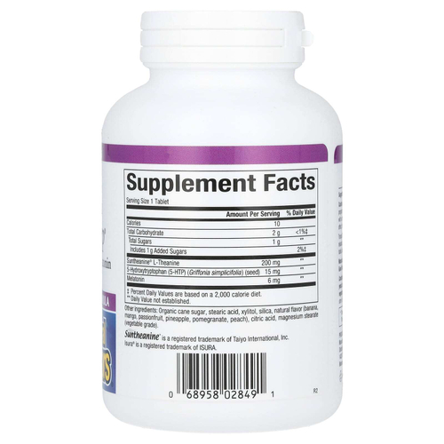 Natural Factors, Stress-Relax, Tranquil Sleep, добавка для здорового сна, 60 жевательных таблеток