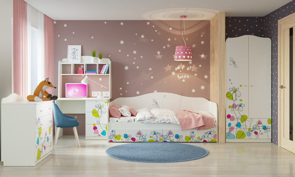 Шкаф МАМА "Цветы", Белый