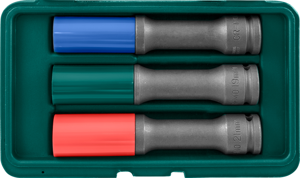 S18AD4103S Набор головки торцевые ударные тонкостенные глубокие для колесных дисков 17,19,21 мм