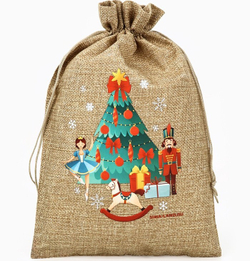 Мешочек подарочный новогодний с термонаклейкой 20х30 см