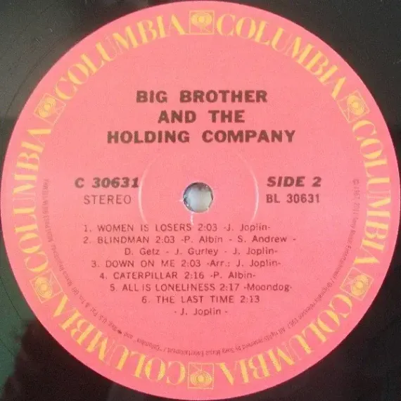 Big Brother &amp; The Holding Company – Big Brother &amp; The Holding Company Ft. Janis Joplin LP