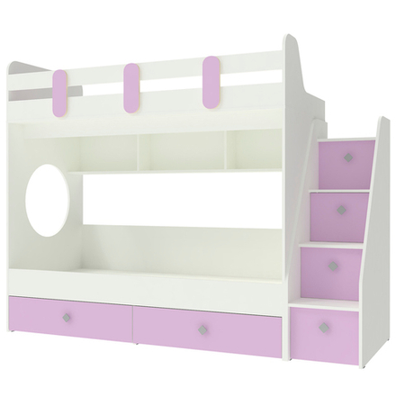 Двухъярусная кровать КарИВи Фортуна-2 Белый  Ирис