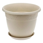 Кашпо РЯБИНА D280мм, 7,5л с поддоном латте