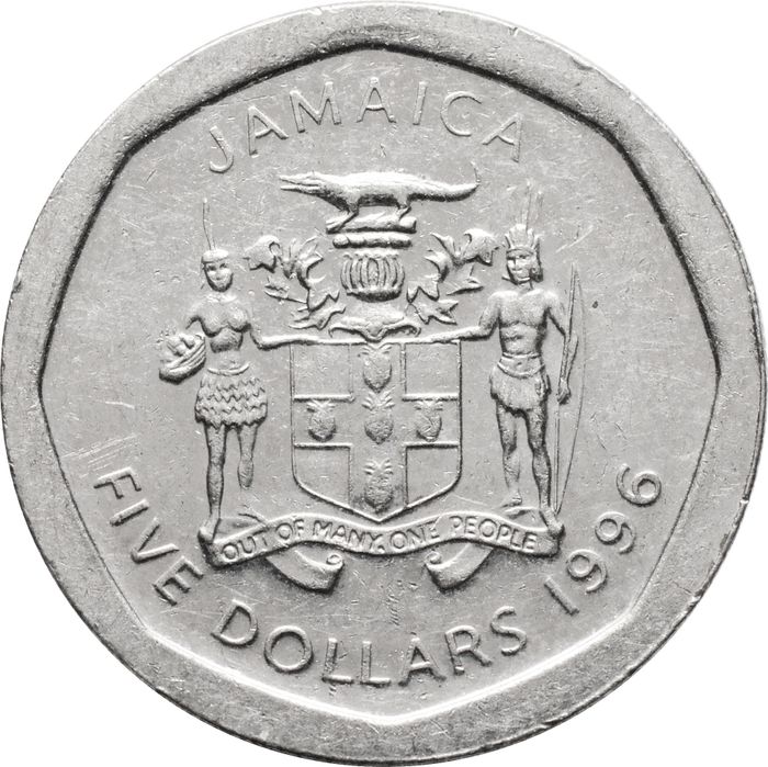 5 долларов 1996 Ямайка