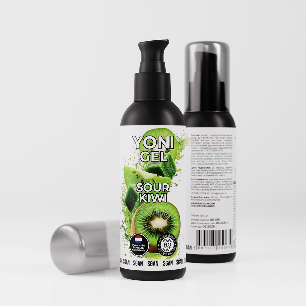 Лубрикант для орального секса SGAN YONI GEL со вкусом кислого киви, 100 мл