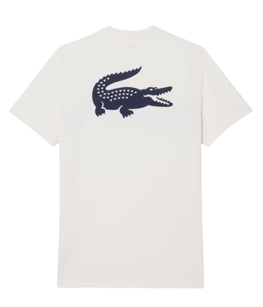 Теннисная футболка Lacoste Ultra Dry Printed Tennis - white/navy blue
