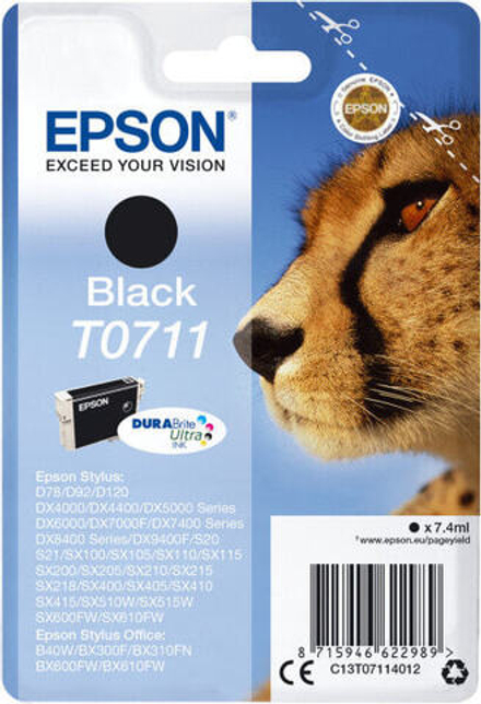 Epson T0711 струйный картридж 1 шт Подлинный Черный C13T07114022