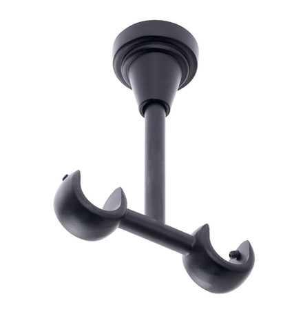 Кронштейн потолочный двойной d19/19 мм, цвет черный