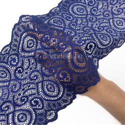 Кружево эластичное темно-синие 17 см