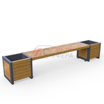 Лавка Бонжур с 2 цветочницами