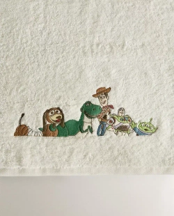 ZARA HOME ДЕТСКОЕ МЯГКОЕ ПОЛОТЕНЦЕ С КАПЮШОНОМ TOY STORY ©DISNEY, ЖЕЛТОВАТО-БЕЛЫЙ