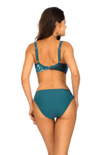 Раздельный купальник с растительным рисунком (Размер: 75G/38) (Цвет: изумрудный)