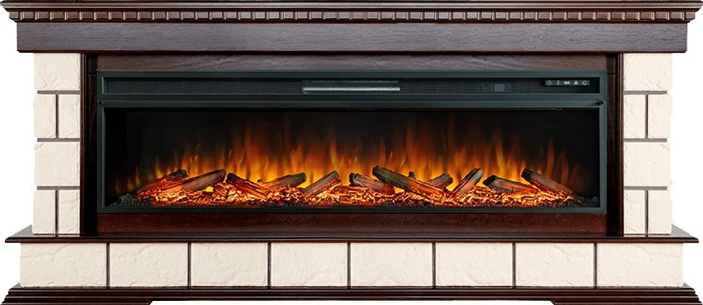 Каминокомплект Shateau 60 - Темный дуб с очагом Vision 60 LOG LED