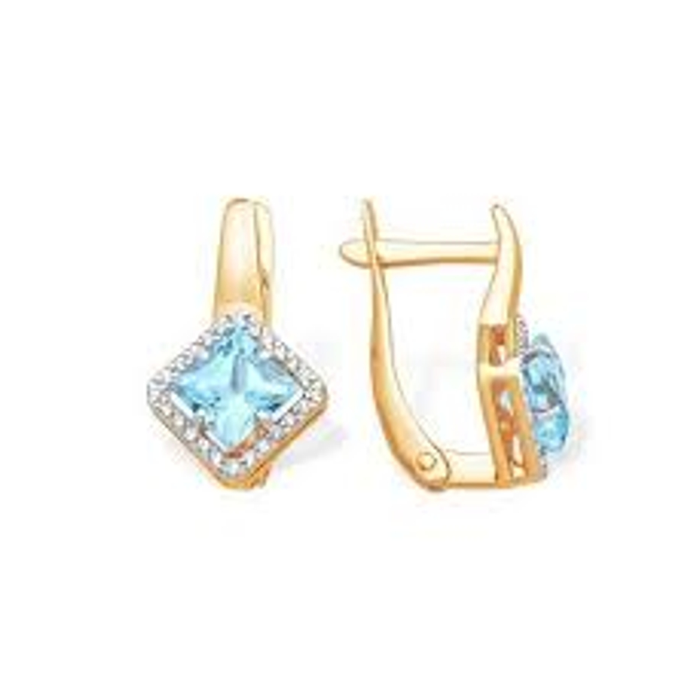 Серьги из золота с топазами