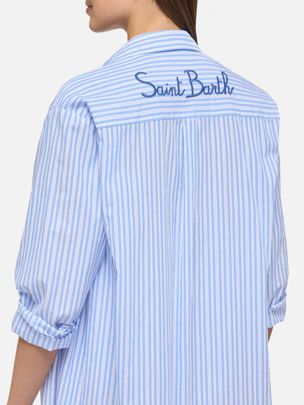 Рубашка-платье жен. Saint Barth Adeline 31 бело-голубая полоска