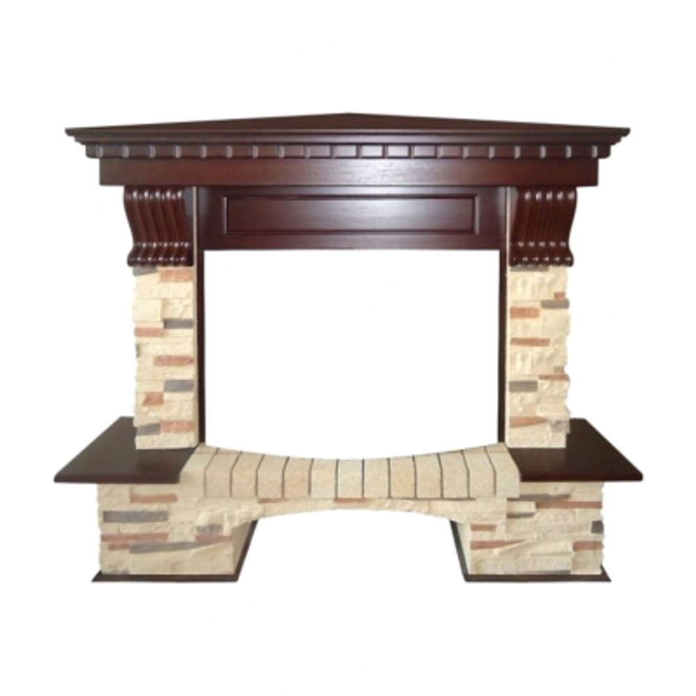 Портал Royal Flame Pierre Luxe угловой темный дуб