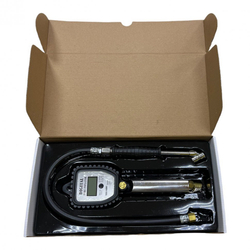 Профессиональный пистолет для подкачки шин, электронный дисплей, в комплекте грузовая и легковая насадка, арт. №  HZ 12.9.002W, horex