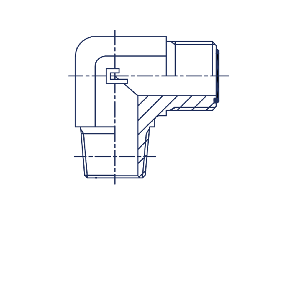 Штуцер FC90 D06 ORFS 9/16 - NPTF 1/4