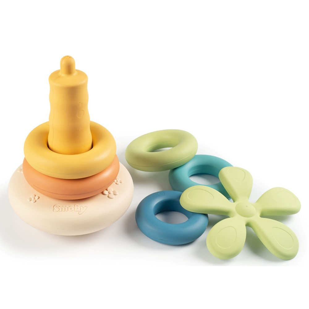 Пирамидка из колец Smoby Little Green 181202WEB из биопластика развивающая 6 деталей от 12 месяцев — фото 2